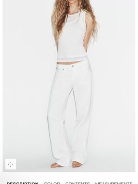 Zara White Wide Leg Jeans